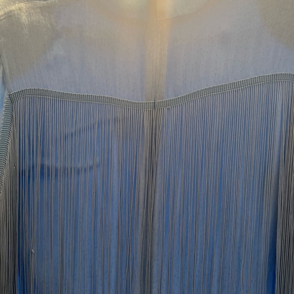 ROTATE BIRGER CHRISTENSEN Reba Maxi Dress with Fringe Sky Blue 6US - Picture 8 of 10